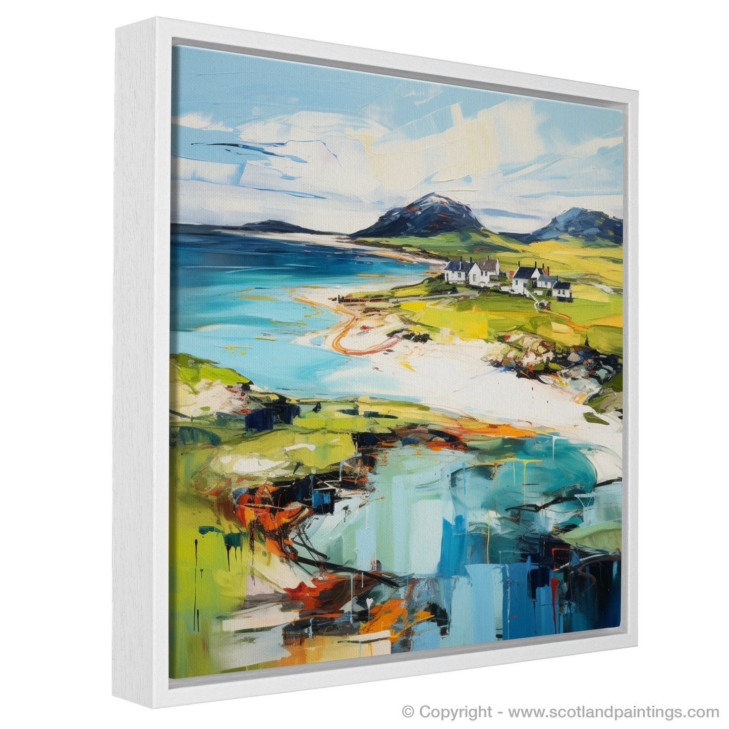 Painting and Art Print of Isle of Barra, Outer Hebrides entitled "Isle of Barra Enchantment: An Expressionist Ode to the Outer Hebrides".