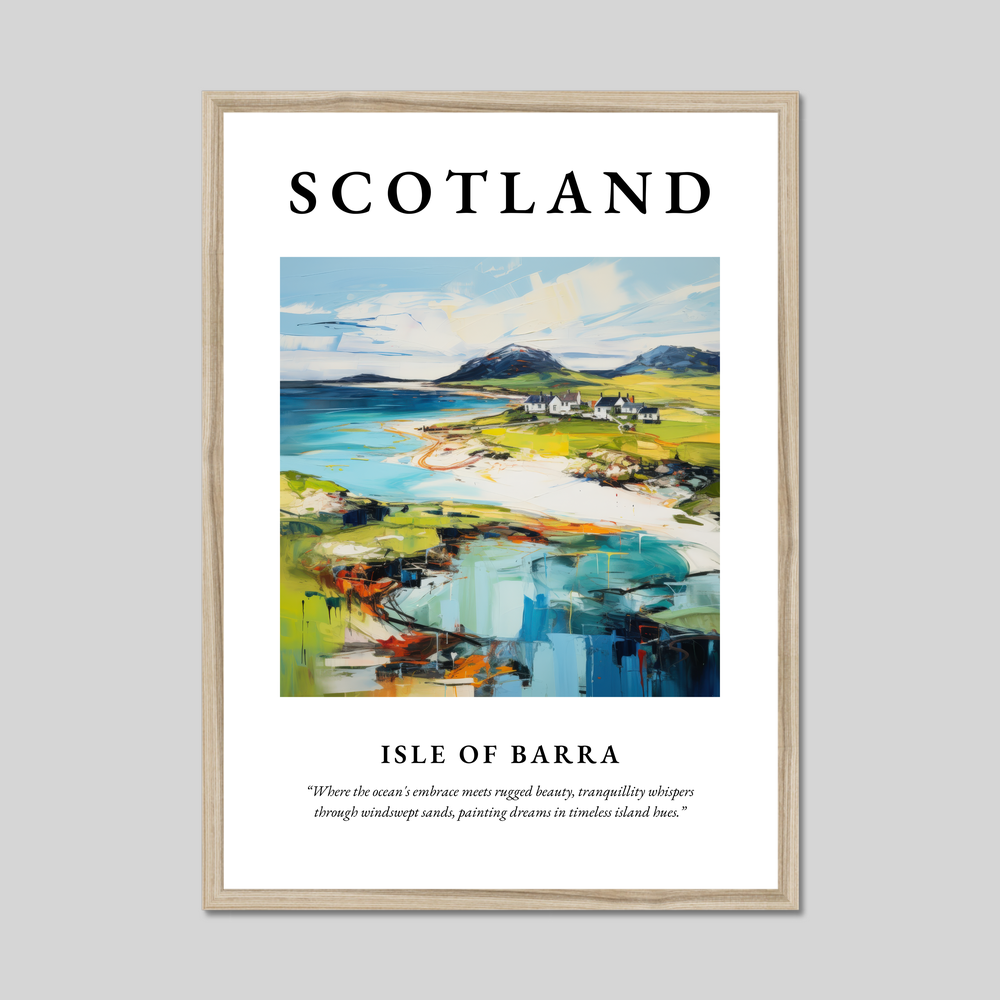 Poster in a natural frame with the word Scotland