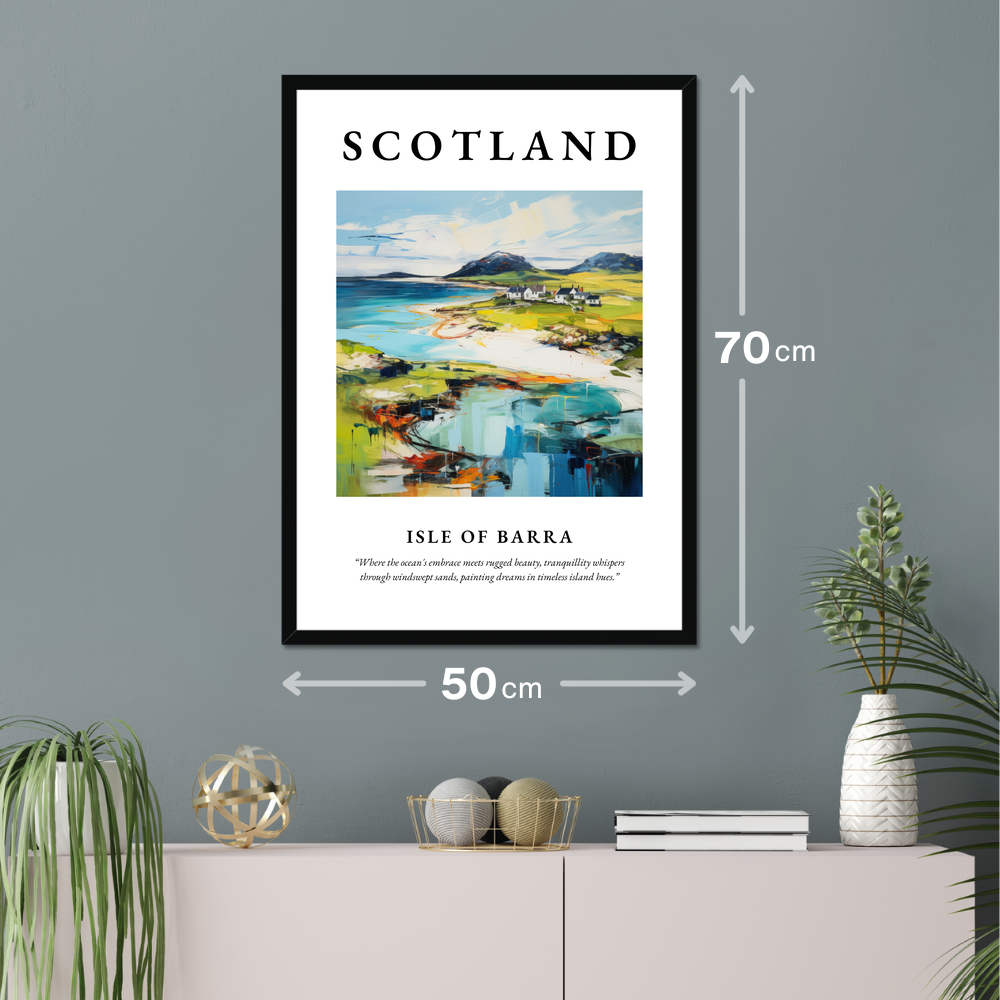 Poster of Isle of Barra hanging on a wall