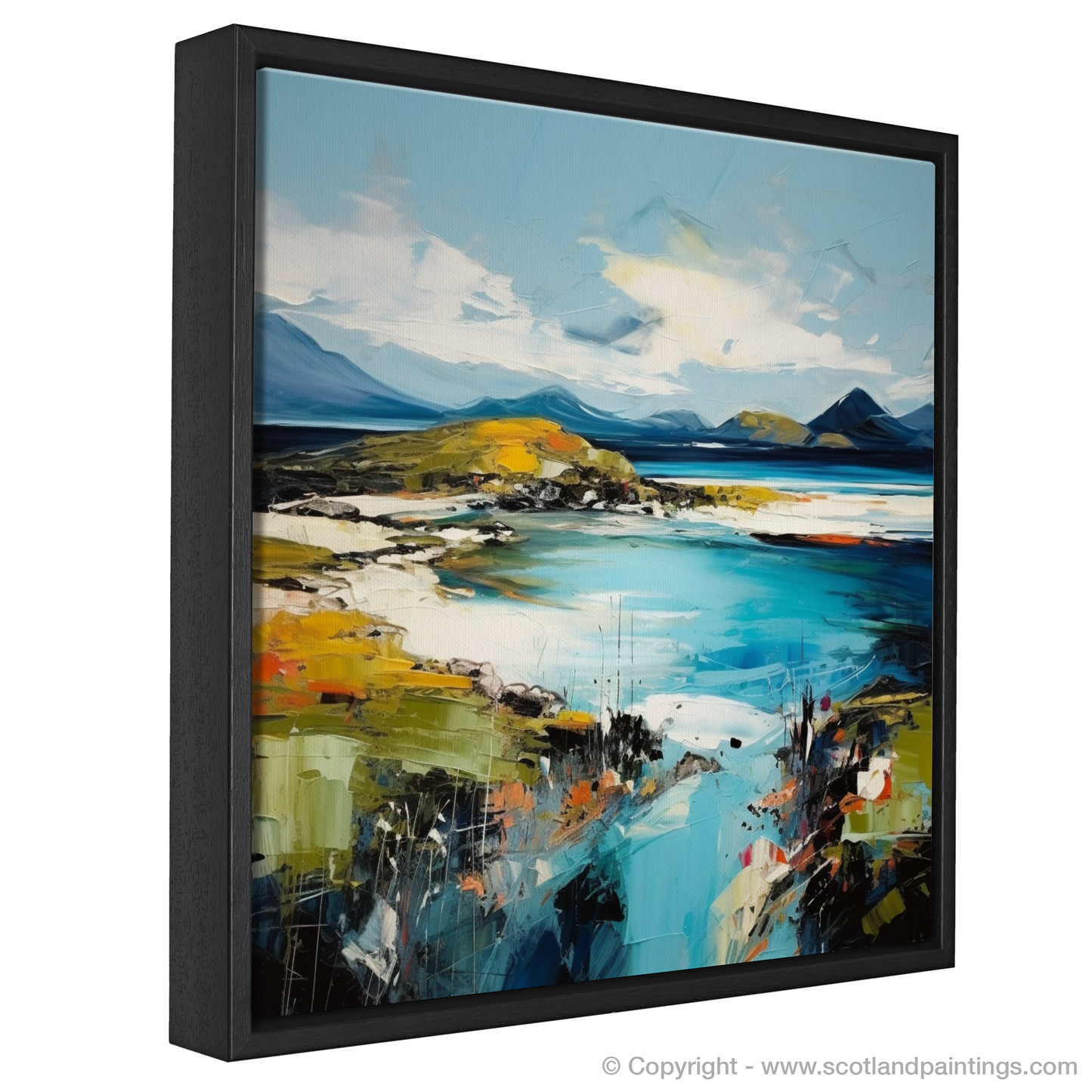 Painting and Art Print of Isle of Barra, Outer Hebrides entitled "Isle of Barra: An Expressionist Ode to Rugged Beauty".