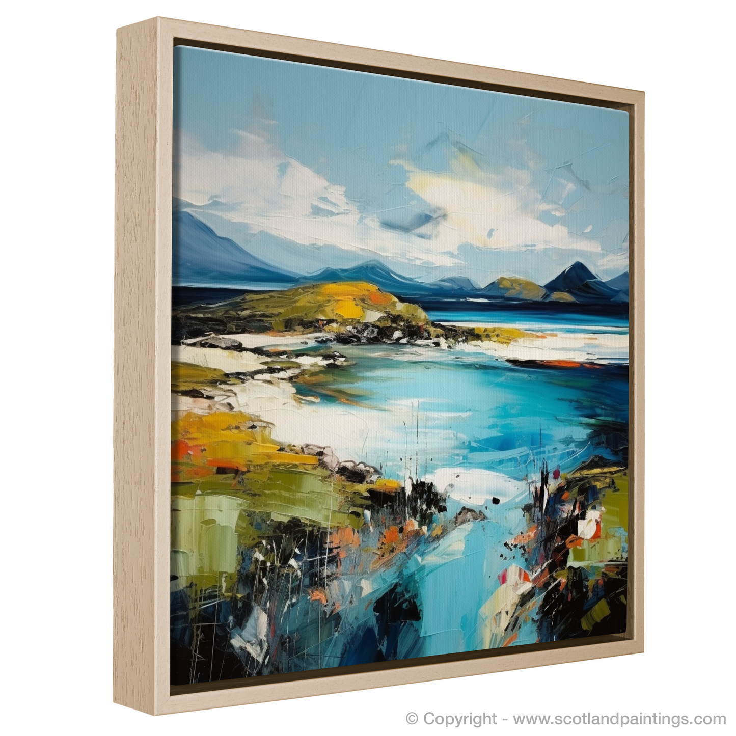 Painting and Art Print of Isle of Barra, Outer Hebrides entitled "Isle of Barra: An Expressionist Ode to Rugged Beauty".