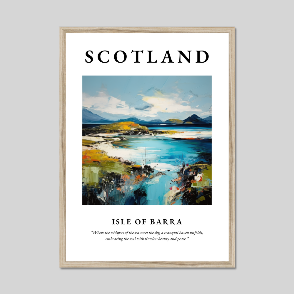 Poster in a natural frame with the word Scotland