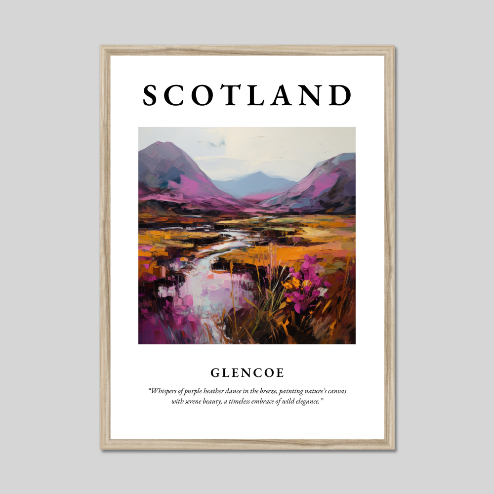 Poster in a natural frame with the word Scotland