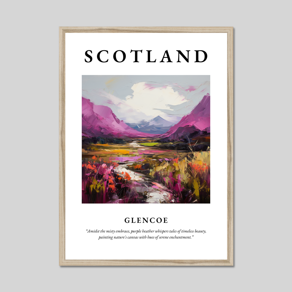 Poster in a natural frame with the word Scotland