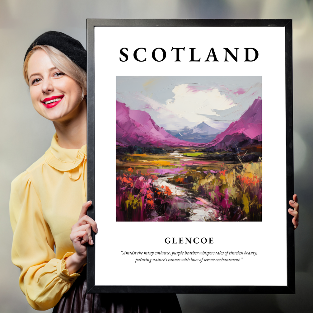 Person holding a poster of Glencoe