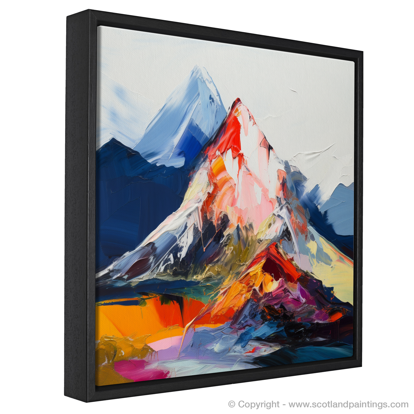 Painting and Art Print of Mount Keen entitled "Majestic Mount Keen: An Expressionist Ode to the Scottish Highlands".