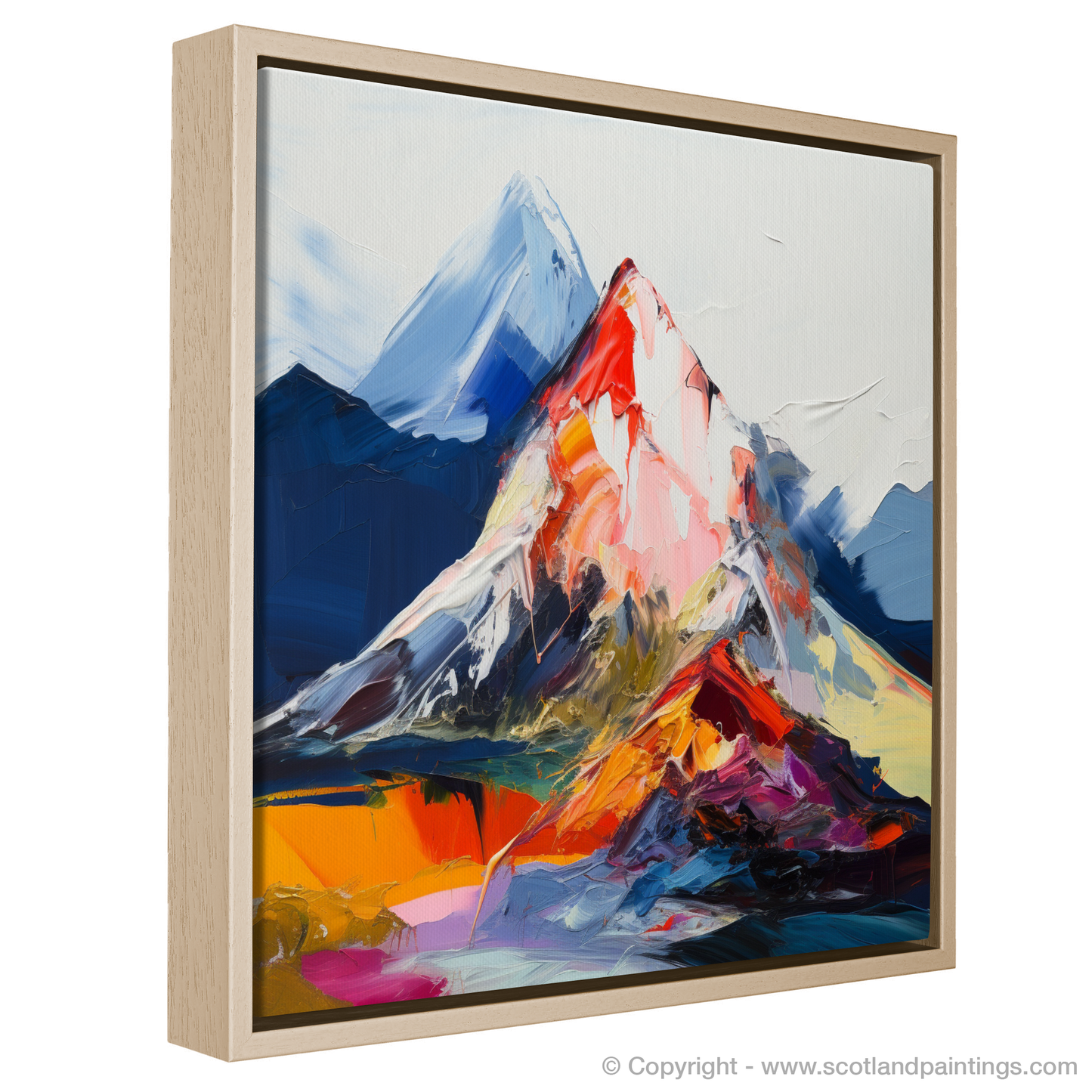 Painting and Art Print of Mount Keen entitled "Majestic Mount Keen: An Expressionist Ode to the Scottish Highlands".