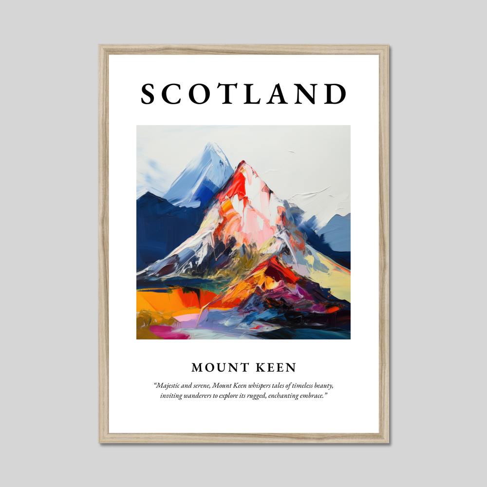 Poster in a natural frame with the word Scotland