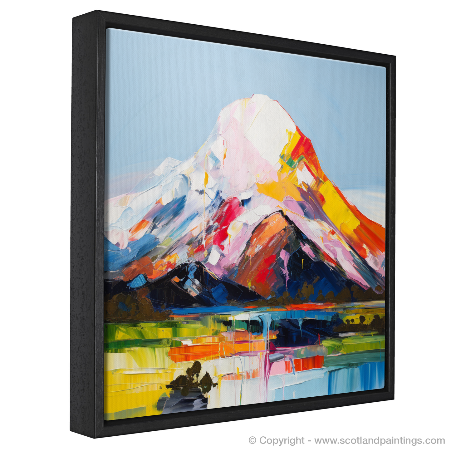 Painting and Art Print of Mount Keen entitled "Sunrise Embrace on Mount Keen".