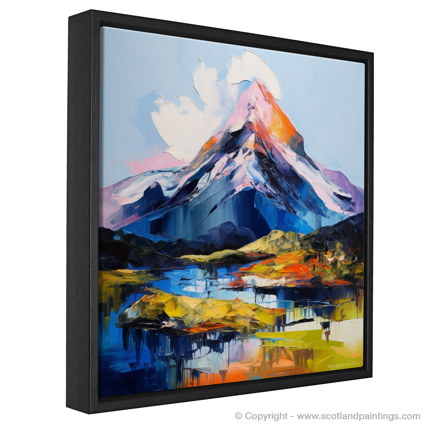 Painting and Art Print of Mount Keen entitled "Expressionist Echoes of Mount Keen".