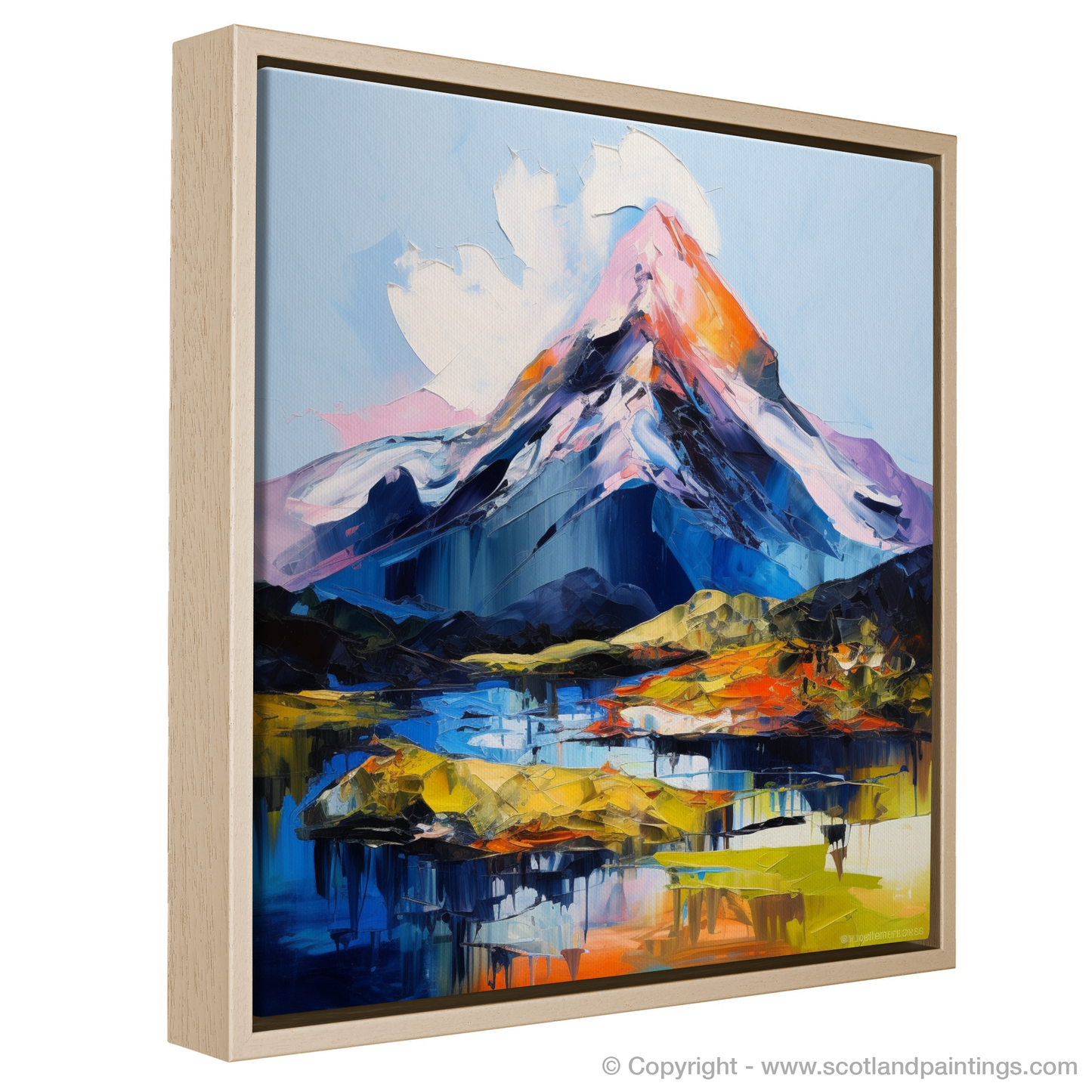 Painting and Art Print of Mount Keen entitled "Expressionist Echoes of Mount Keen".