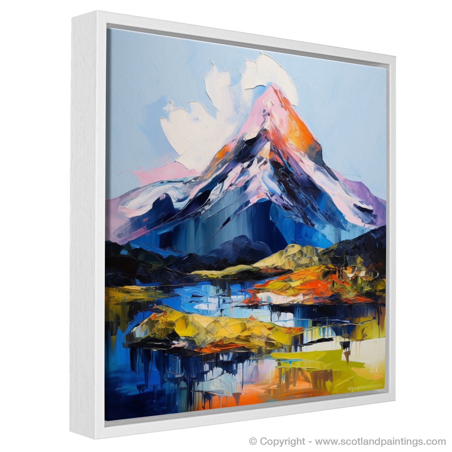 Painting and Art Print of Mount Keen entitled "Expressionist Echoes of Mount Keen".