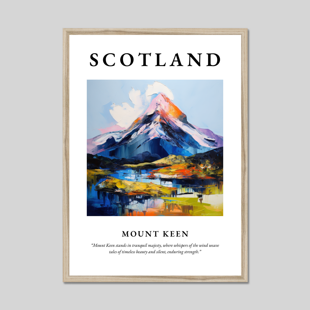 Poster in a natural frame with the word Scotland