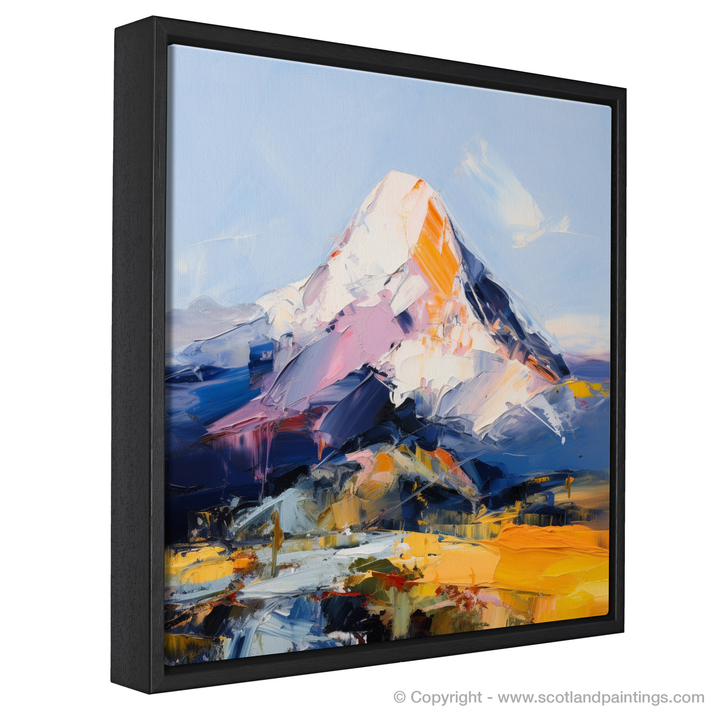 Painting and Art Print of Mount Keen entitled "Mount Keen Majesty: An Expressionist Ode to Scotland's Wild Terrain".