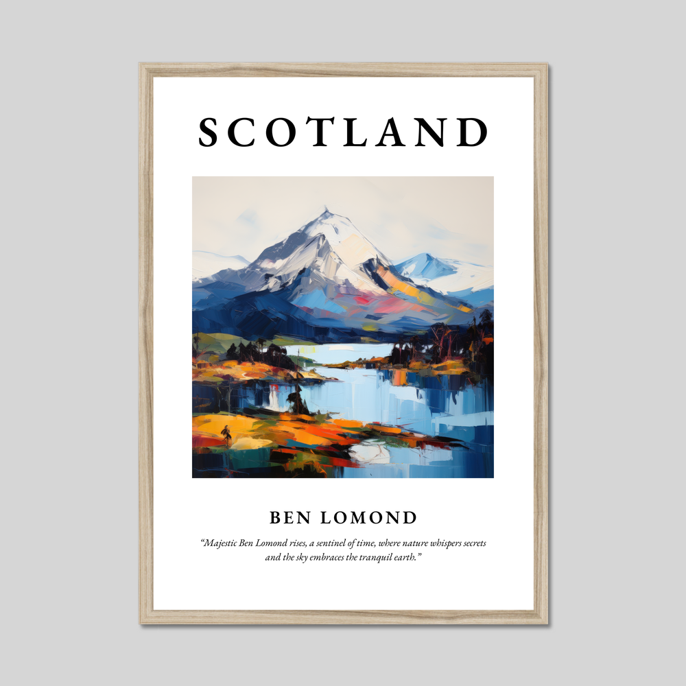 Poster in a natural frame with the word Scotland