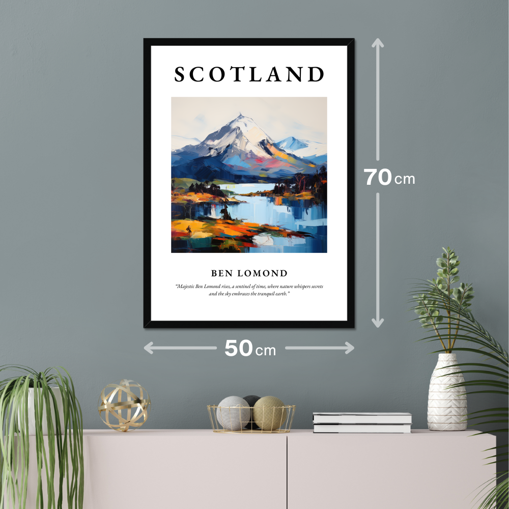 Poster of Ben Lomond hanging on a wall