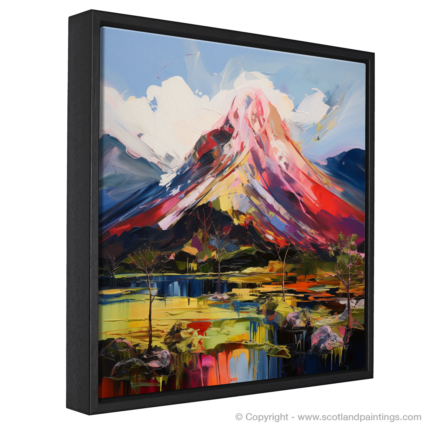 Painting and Art Print of Ben Lomond entitled "Ben Lomond's Ethereal Glow: An Expressionist Tribute".