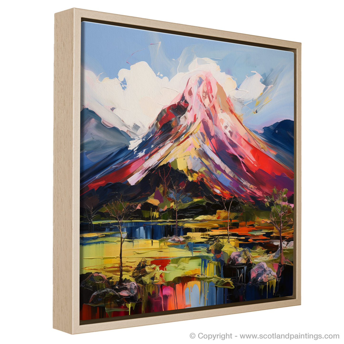 Painting and Art Print of Ben Lomond entitled "Ben Lomond's Ethereal Glow: An Expressionist Tribute".