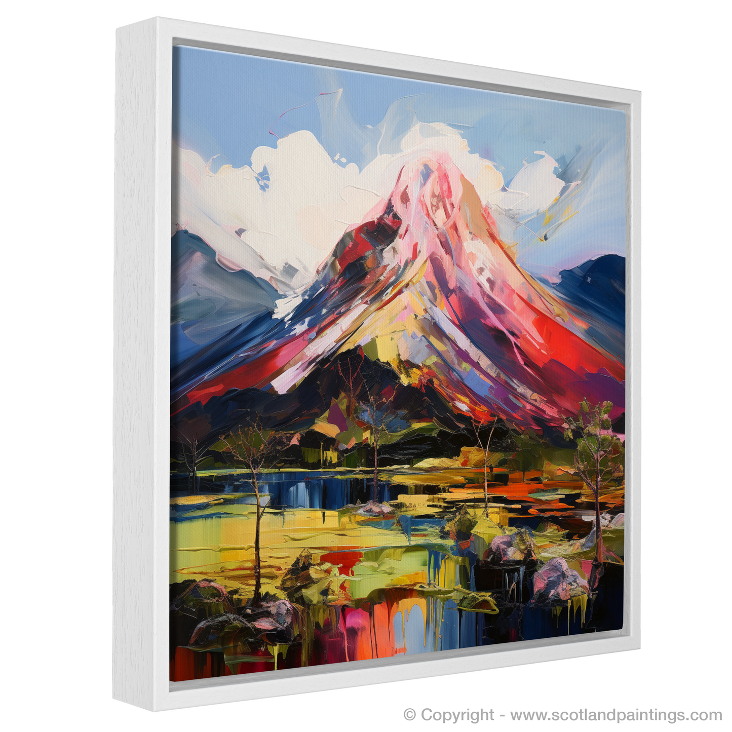 Painting and Art Print of Ben Lomond entitled "Ben Lomond's Ethereal Glow: An Expressionist Tribute".