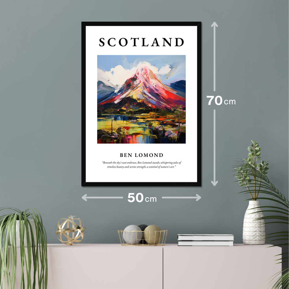 Poster of Ben Lomond hanging on a wall