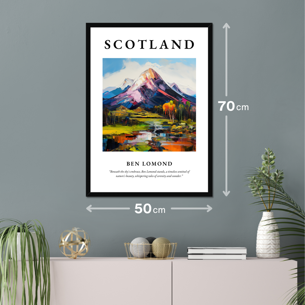 Poster of Ben Lomond hanging on a wall