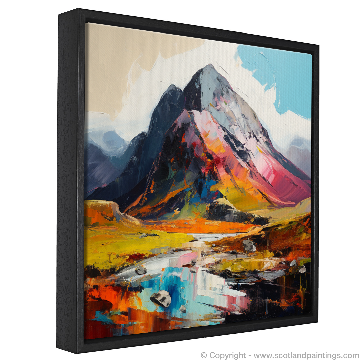 Painting and Art Print of Sgurr Dearg, Highlands entitled "Highland Fervour: An Expressionist Ode to Sgurr Dearg".