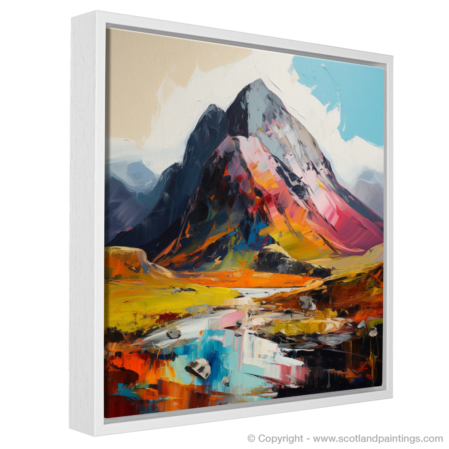 Painting and Art Print of Sgurr Dearg, Highlands entitled "Highland Fervour: An Expressionist Ode to Sgurr Dearg".