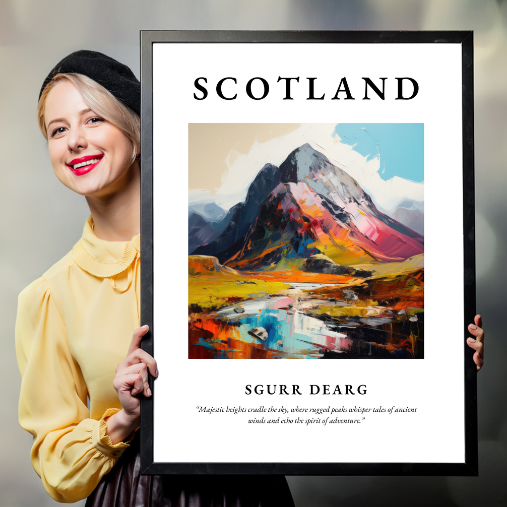 Person holding a poster of Sgurr Dearg