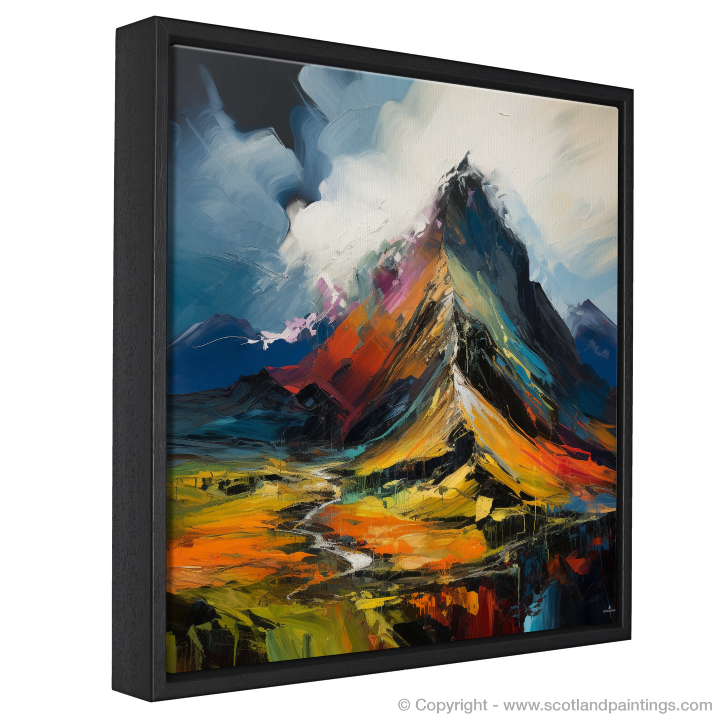 Painting and Art Print of Sgurr Dearg, Highlands. Sgurr Dearg Unleashed: An Expressionist Ode to the Scottish Highlands.