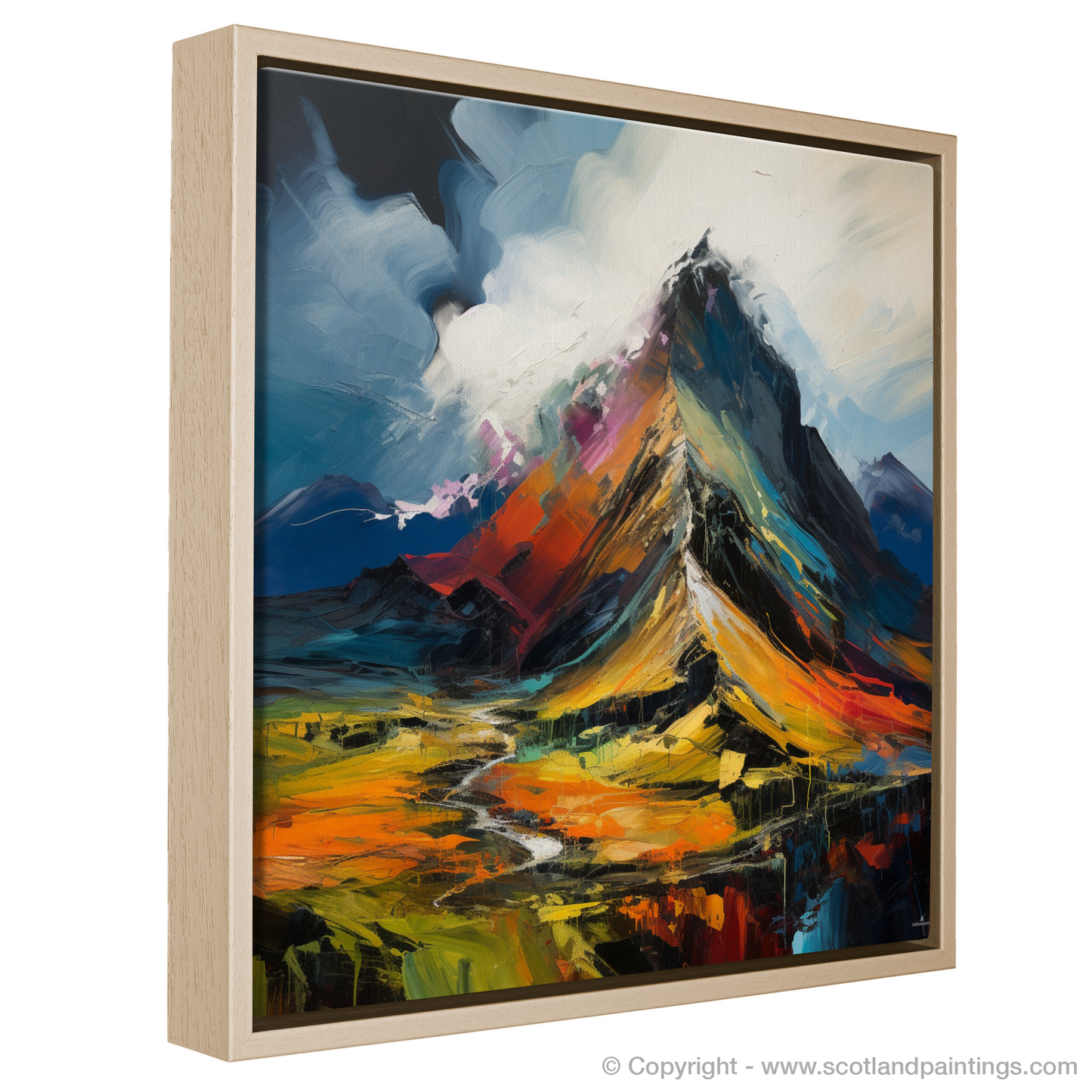 Painting and Art Print of Sgurr Dearg, Highlands. Sgurr Dearg Unleashed: An Expressionist Ode to the Scottish Highlands.