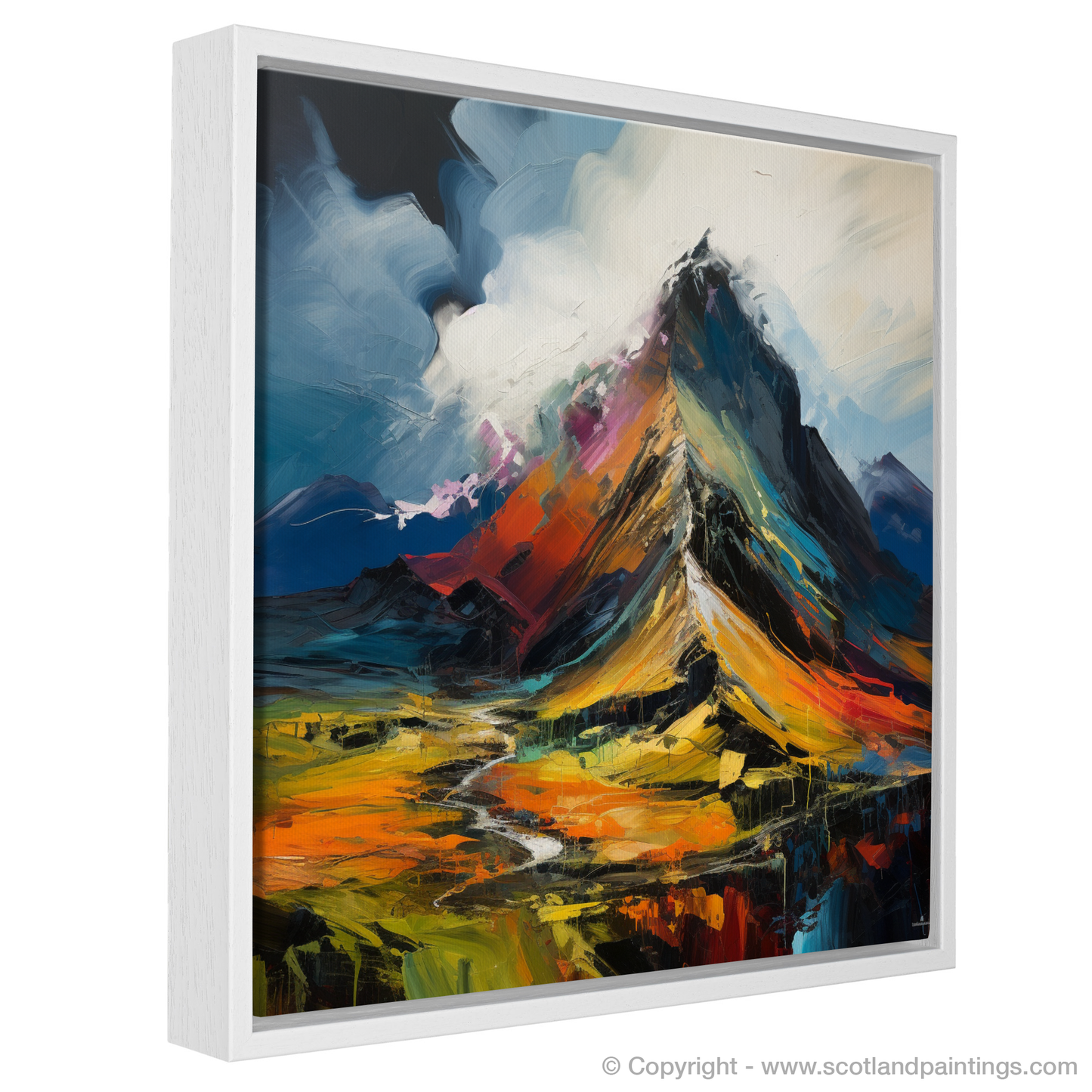 Painting and Art Print of Sgurr Dearg, Highlands. Sgurr Dearg Unleashed: An Expressionist Ode to the Scottish Highlands.