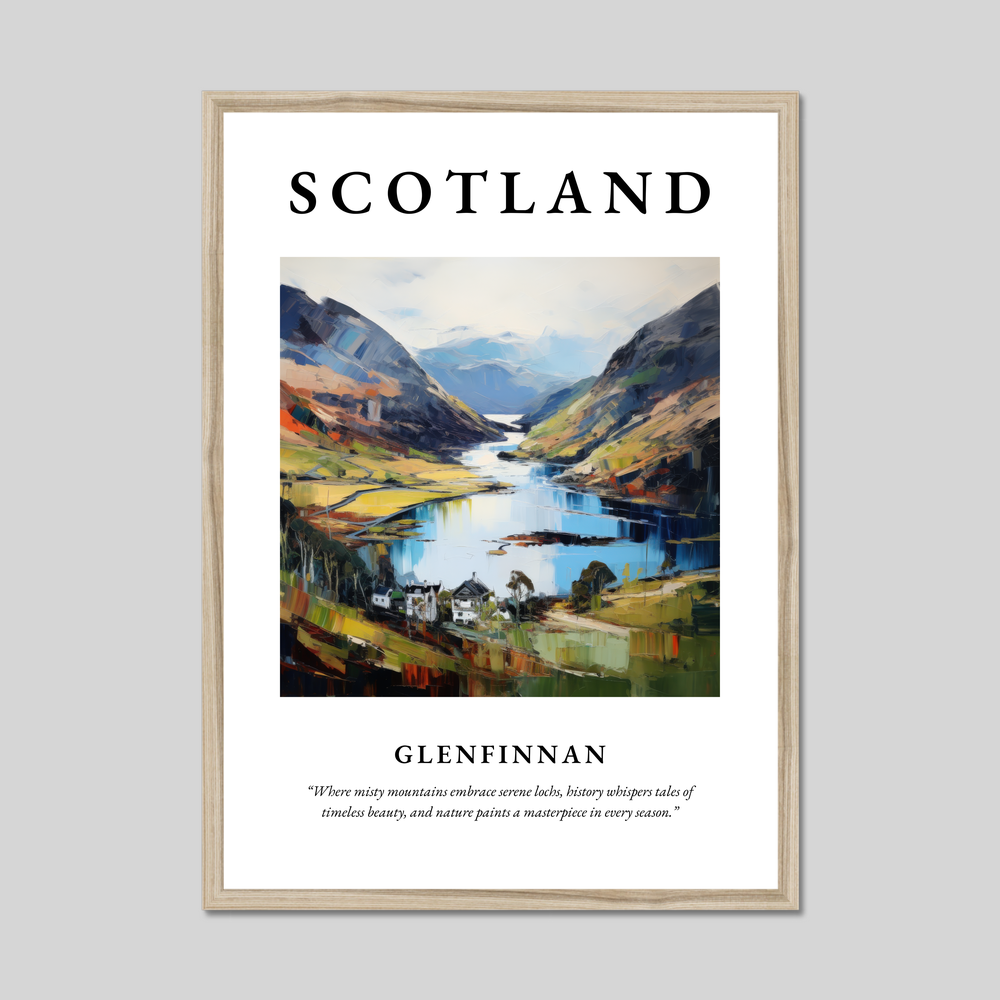 Poster in a natural frame with the word Scotland