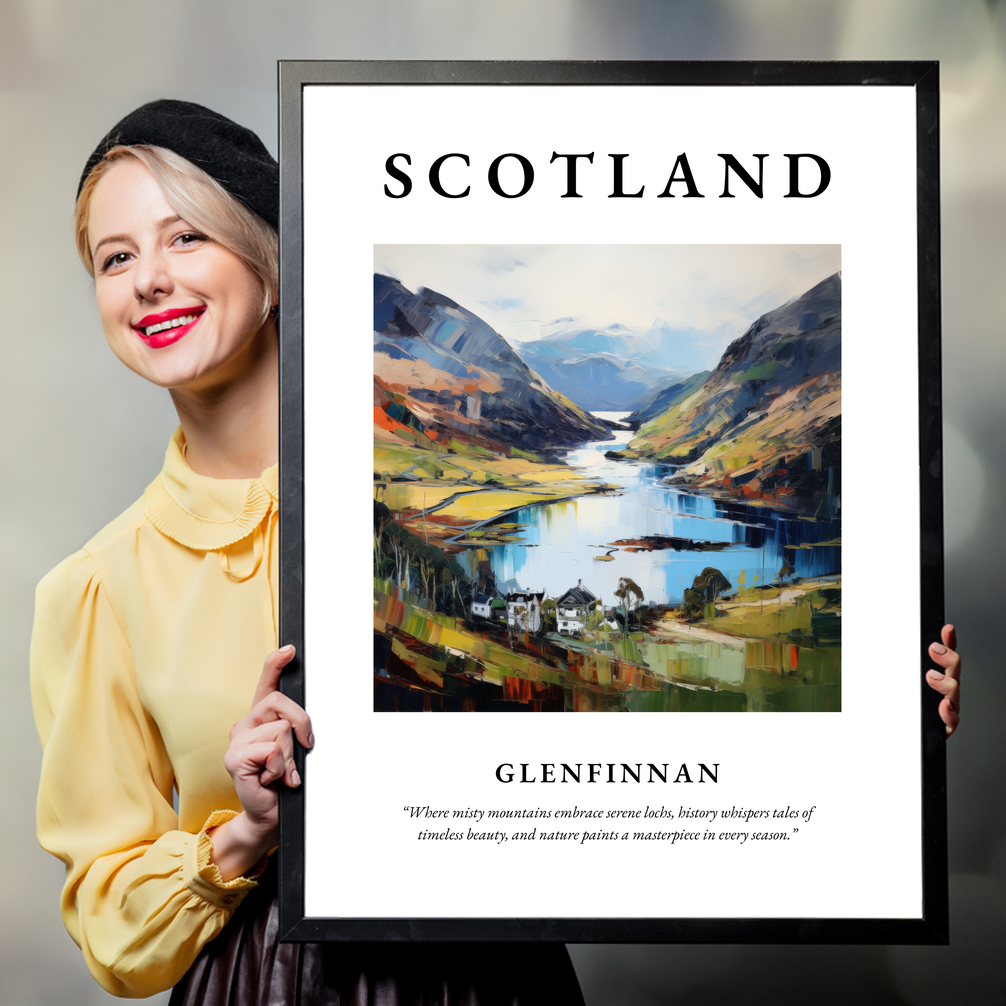 Person holding a poster of Glenfinnan