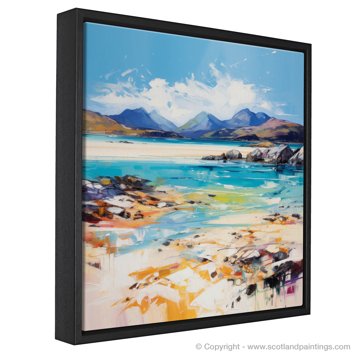 Painting and Art Print of Seilebost Beach, Isle of Harris entitled "Vibrant Harmony: Seilebost Beach Expression".