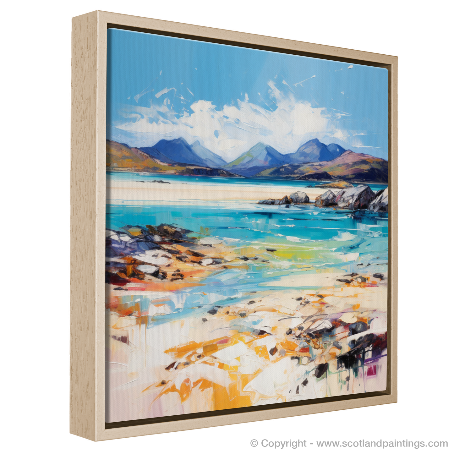 Painting and Art Print of Seilebost Beach, Isle of Harris entitled "Vibrant Harmony: Seilebost Beach Expression".