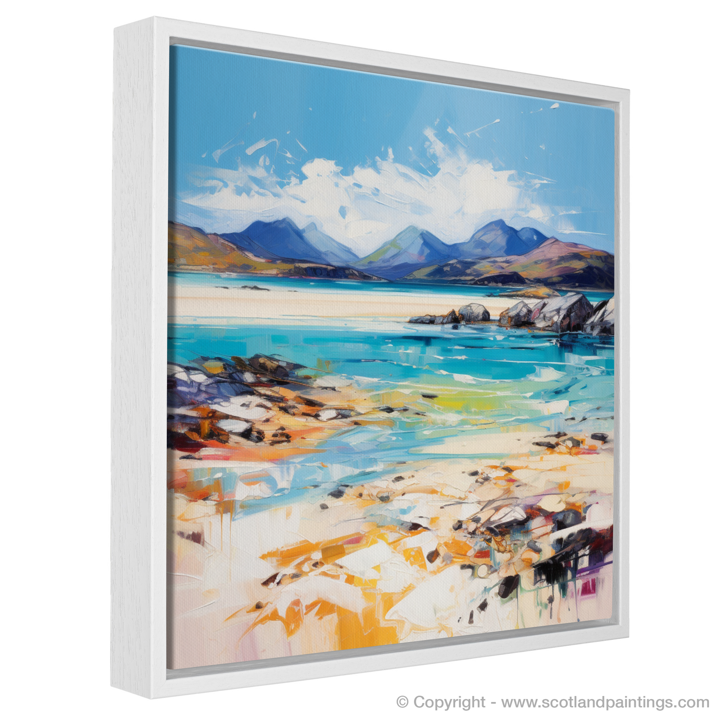 Painting and Art Print of Seilebost Beach, Isle of Harris entitled "Vibrant Harmony: Seilebost Beach Expression".