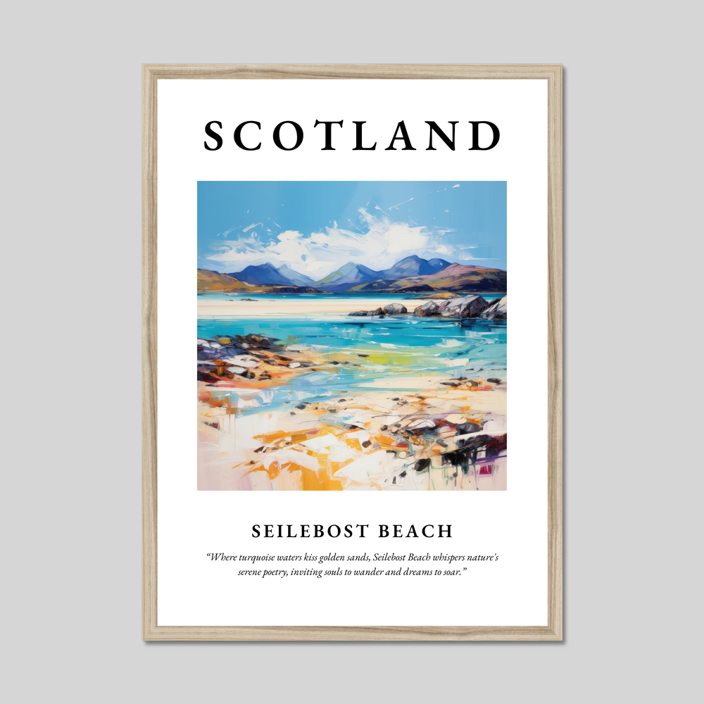 Poster in a natural frame with the word Scotland