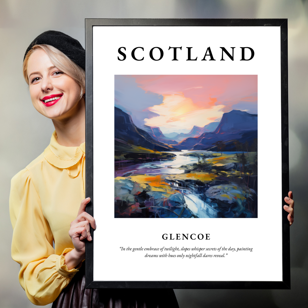 Person holding a poster of Glencoe