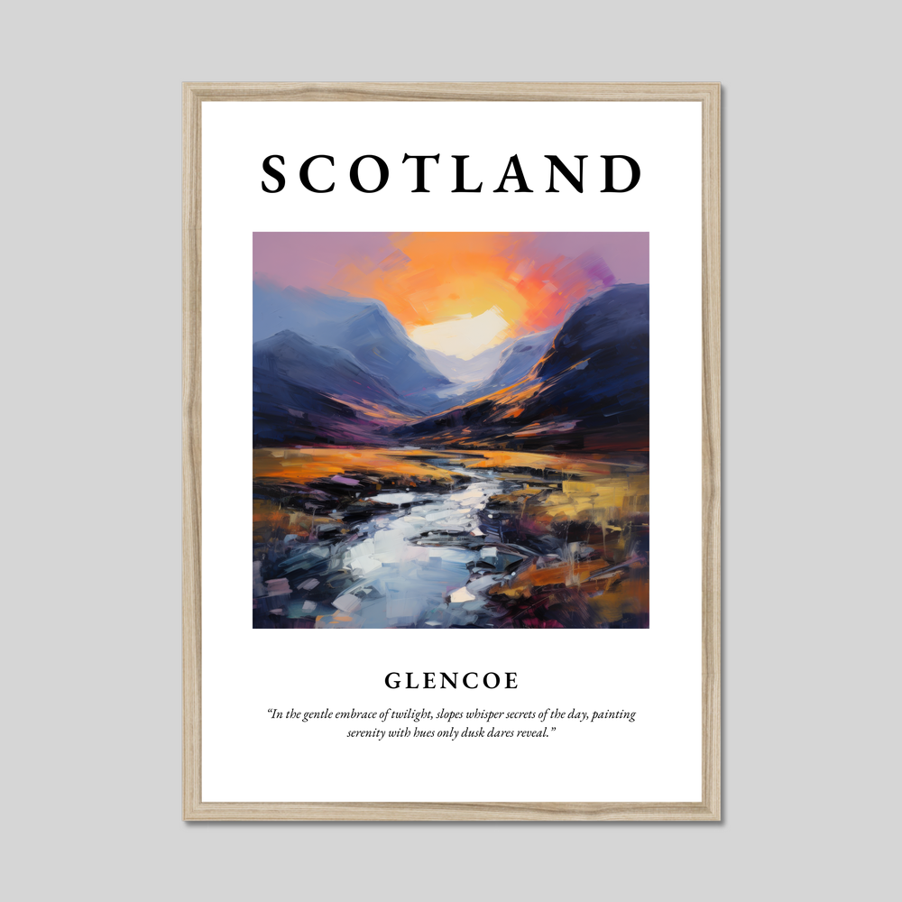 Poster in a natural frame with the word Scotland