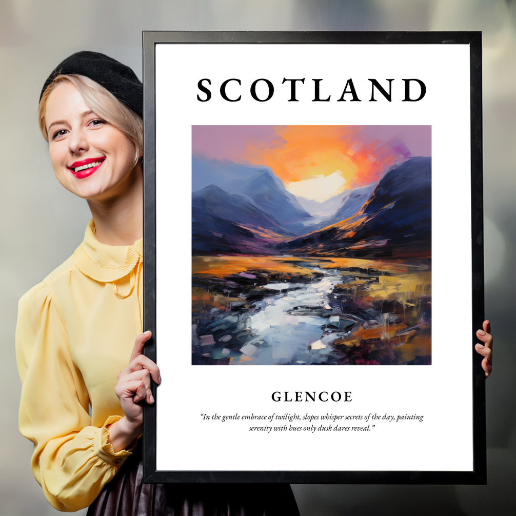 Person holding a poster of Glencoe