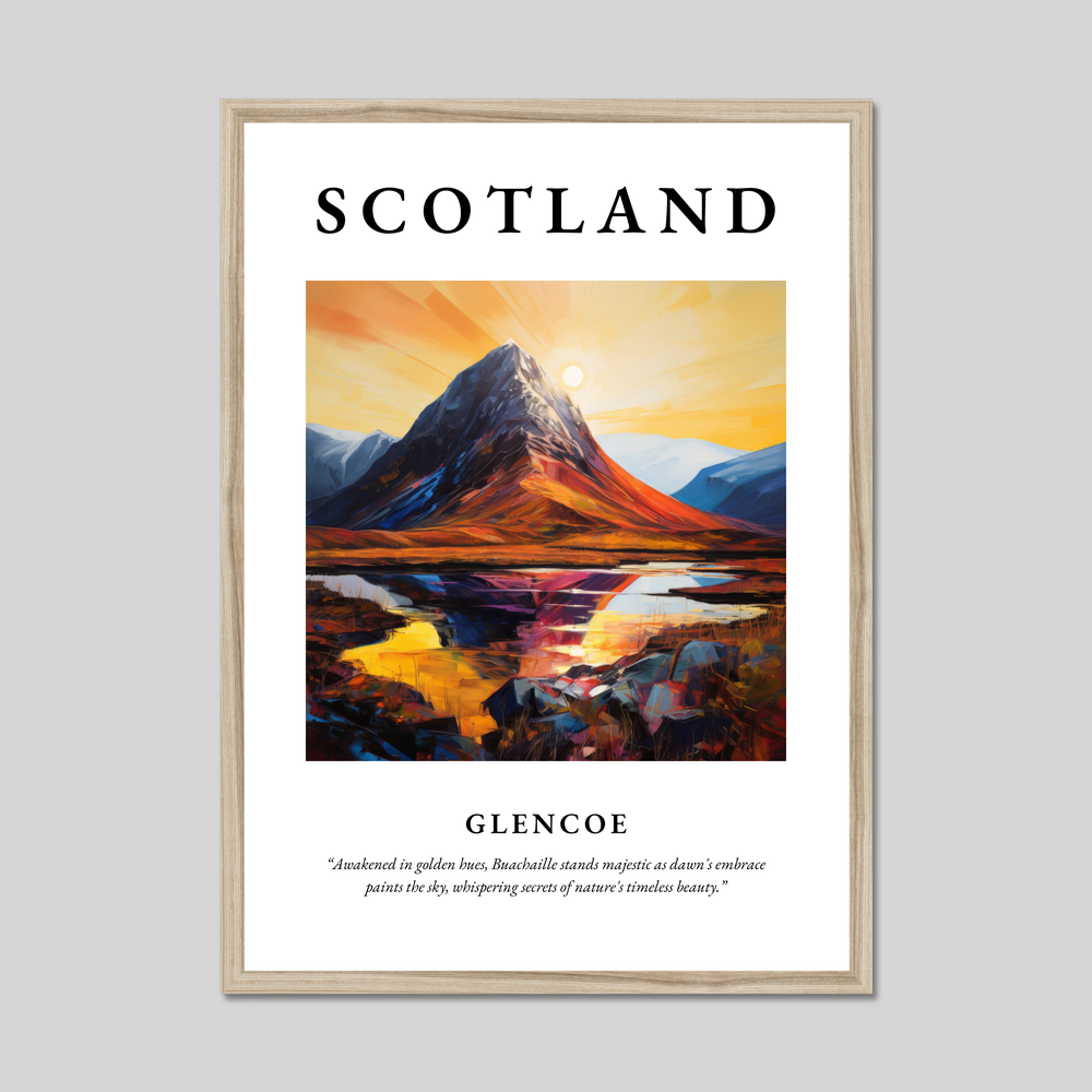 Poster in a natural frame with the word Scotland