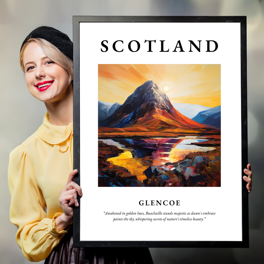 Person holding a poster of Glencoe