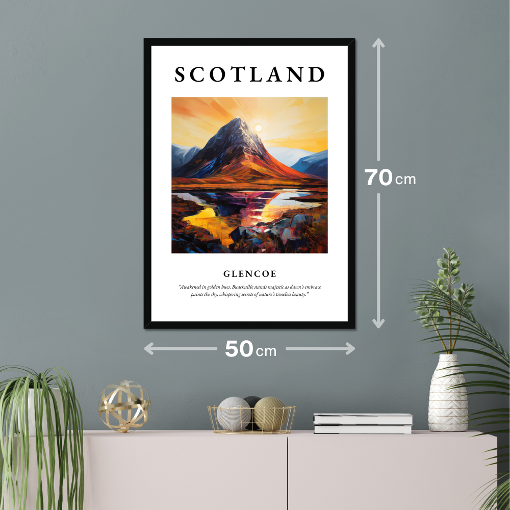 Poster of Glencoe hanging on a wall