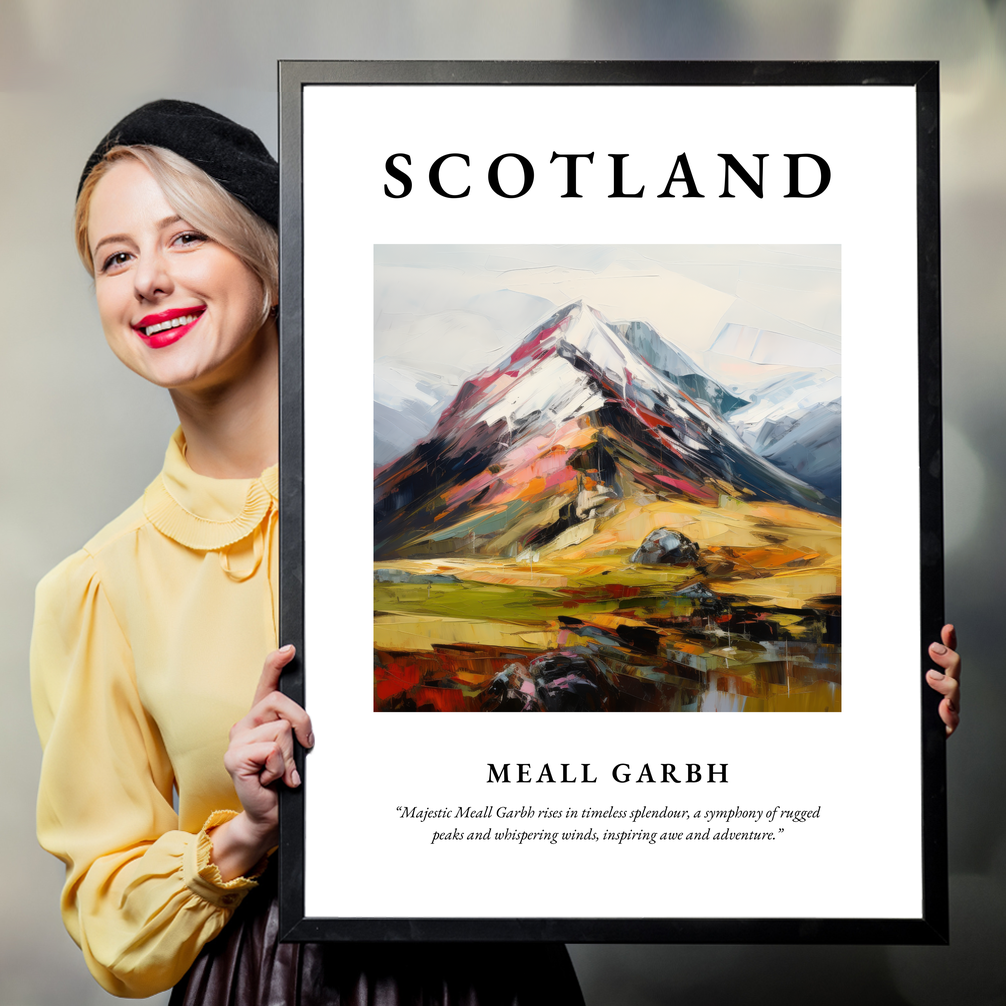 Person holding a poster of Meall Garbh