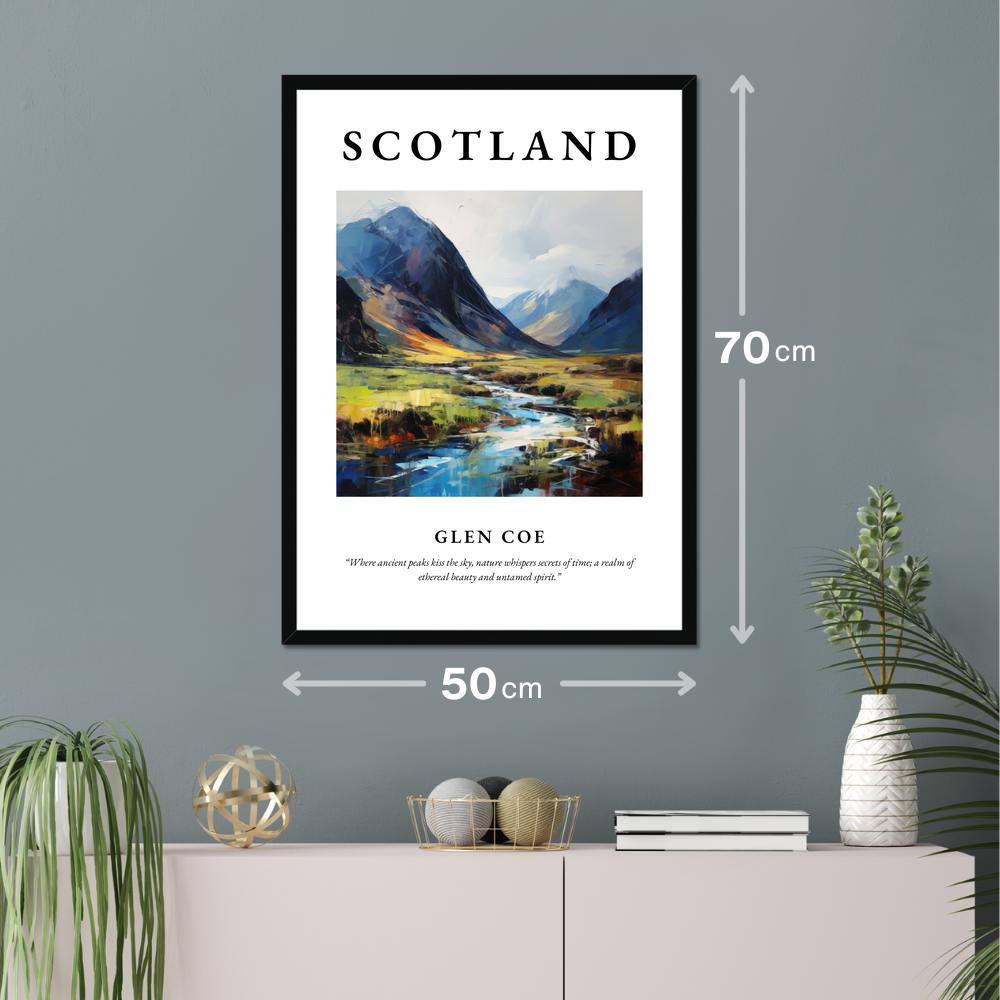 Poster of Glen Coe hanging on a wall