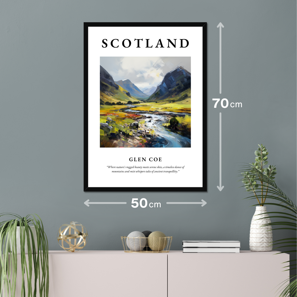 Poster of Glen Coe hanging on a wall