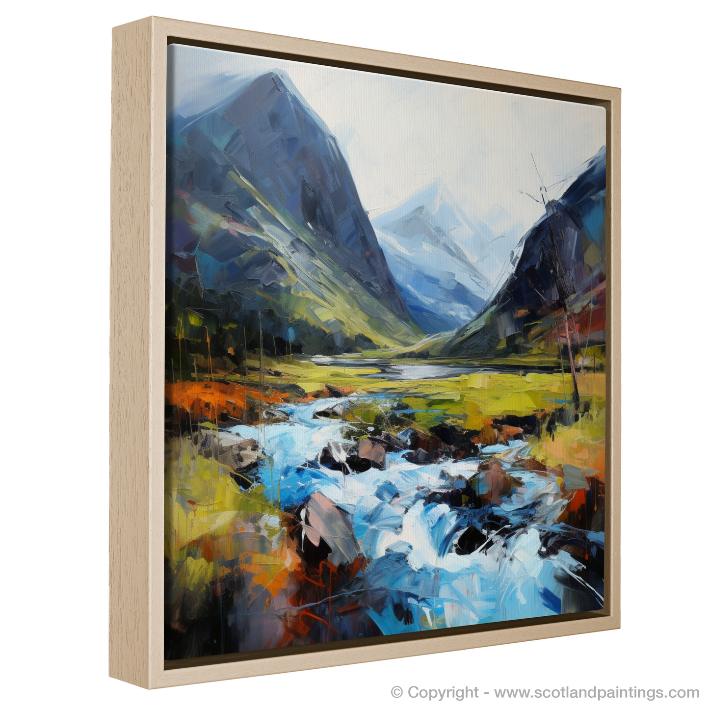 Painting and Art Print of Glen Coe, Highlands. Highland Majesty: An Expressionist Ode to Glen Coe.