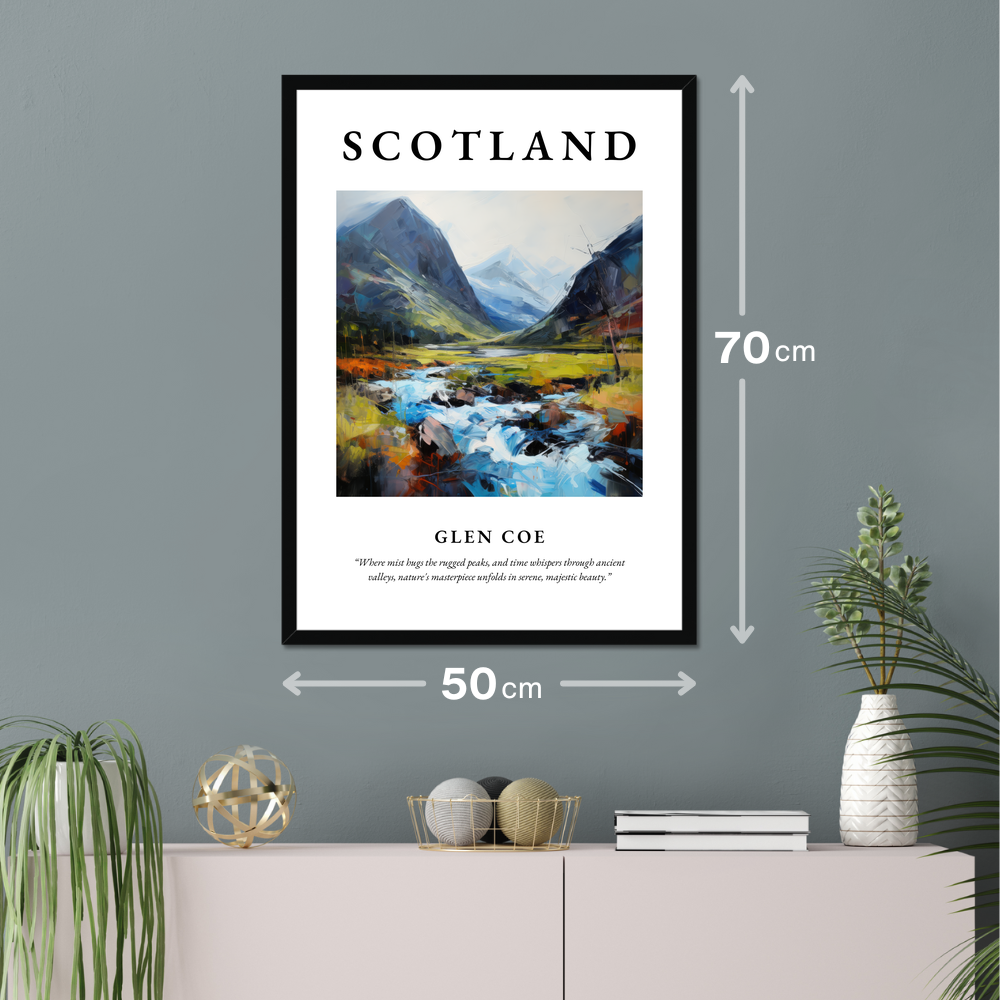 Poster of Glen Coe hanging on a wall