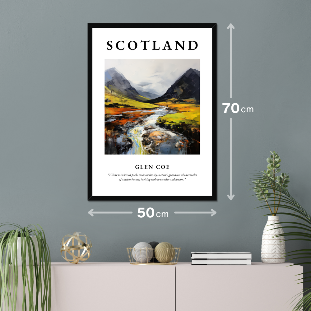 Poster of Glen Coe hanging on a wall