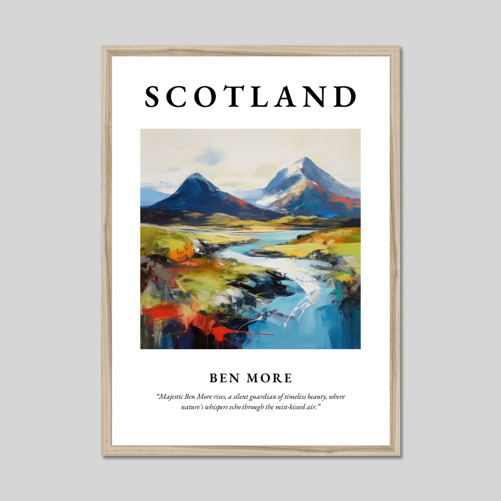 Poster in a natural frame with the word Scotland